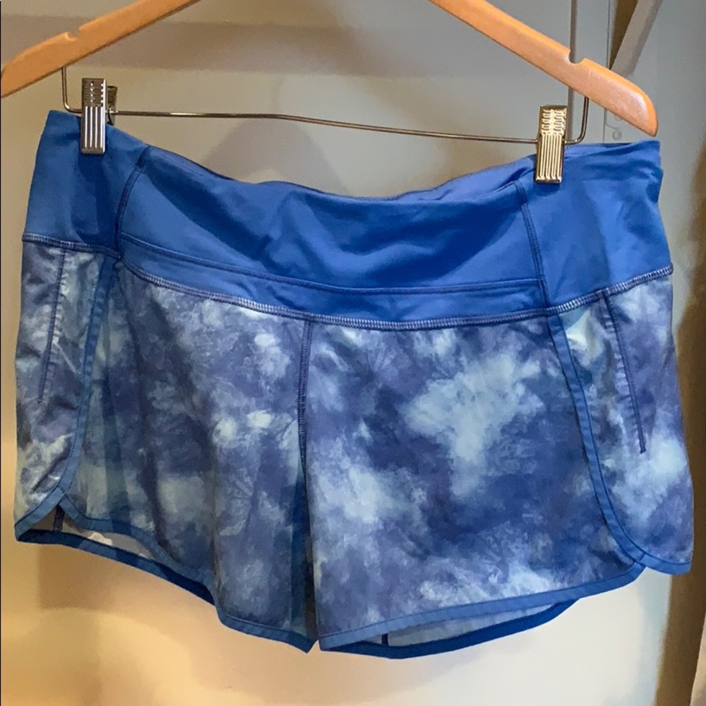lululemon athletica Blue Tie-Dye Athletic Shorts